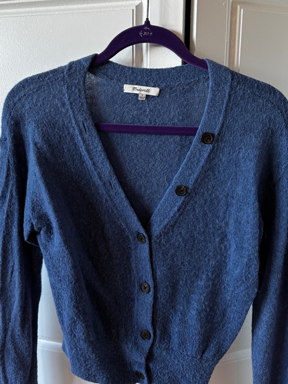 Madewell Navy Blue V-Neck Button Front Cardigan